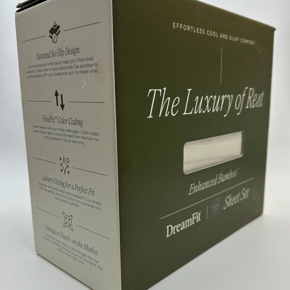 DreamFit Enhanced Bamboo™ Sheet Set Effortless Cool & Silky Comfort KING Ivory - Picture 10 of 15